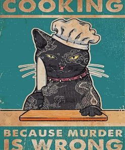 Cat Cooking Quote Paint By Numbers