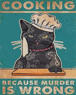 Cat Cooking Quote Paint By Numbers