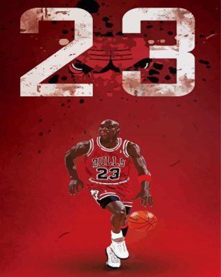 Chicago Bulls Jordan Poster Paint By Numbers