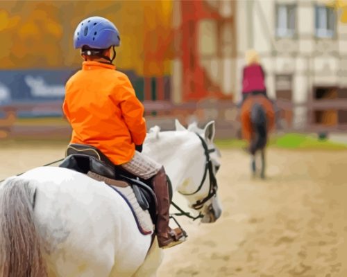 Child On Horse Paint By Numbers