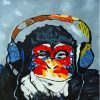 Chimp With Headphones Paint By Numbers