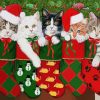 Christmas Cats In Stockings Paint By Numbers