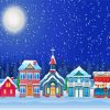 Christmas Snow Night Town Paint By Numbers