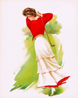 Classic Woman Golfer Paint By Numbers