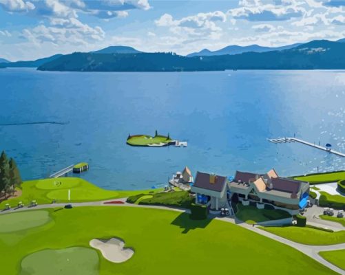 Coeur D'alene Golf Resort Paint By Numbers