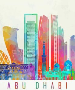 Colorful Abu Dhabi Poster Art Paint By Numbers