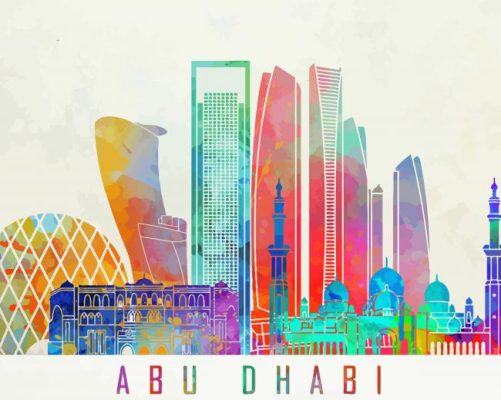 Colorful Abu Dhabi Poster Art Paint By Numbers