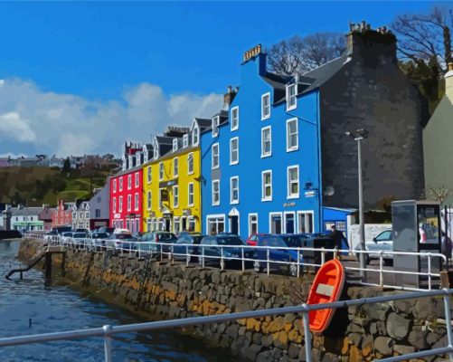 Colorful Seaside Houses In Tobermory Paint By Numbers