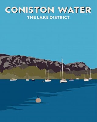 Coniston Water The Lake District Poster Paint By Numbers