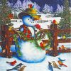 Cowboy Snowman With Birds Paint By Numbers