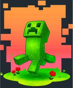 Creeper Minecraft Video Game Paint By Numbers