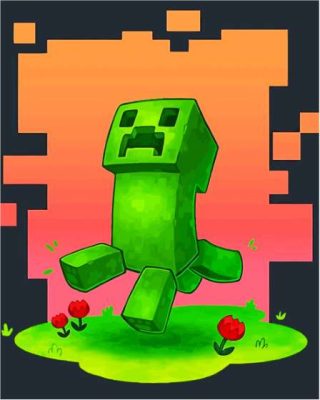 Creeper Minecraft Video Game Paint By Numbers