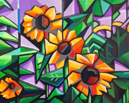 Cubist Sunflowers Paint By Numbers