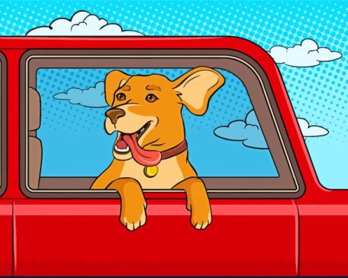 Dog In Car Window Pop Art Paint By Numbers