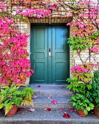 Doorway With Flowers Paint By Numbers