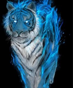 Fantasy Blue Tiger Paint By Numbers