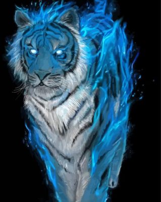 Fantasy Blue Tiger Paint By Numbers