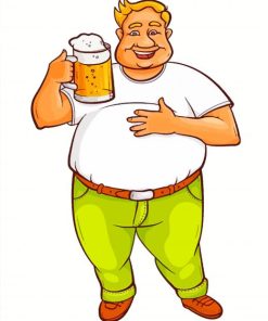 Fat Man Drinking Beer Art Paint By Numbers