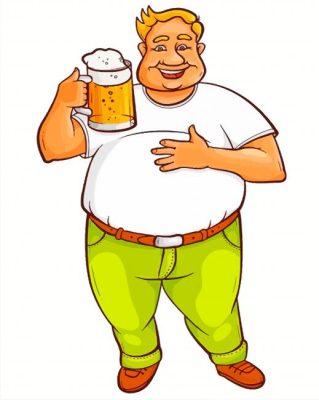 Fat Man Drinking Beer Art Paint By Numbers