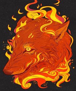 Fire Dog Head Paint By Numbers