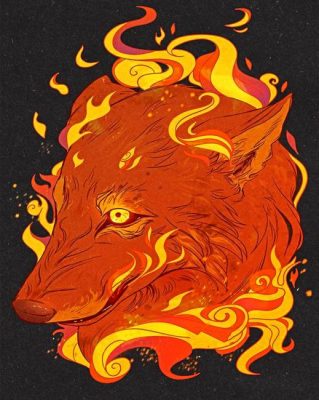 Fire Dog Head Paint By Numbers