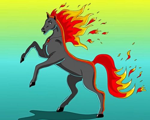 Fire Horse Paint By Numbers