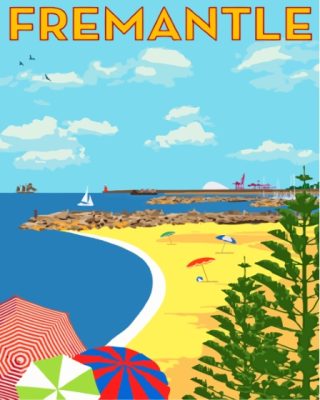 Fremantle Travel Poster Paint By Numbers