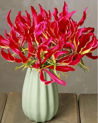 Gloriosa Lily Vase Paint By Numbers