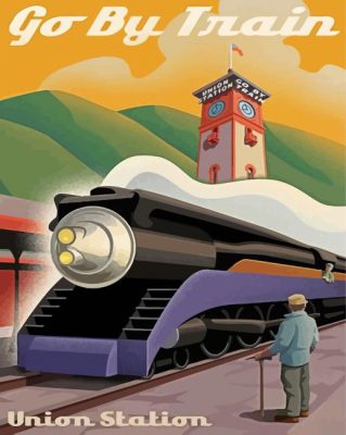 Go By Train Poster Paint By Numbers