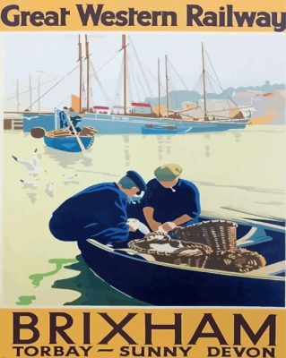 Great Western Railway Brixham Poster Paint By Numbers