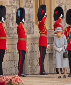 Grenadier Guards And Queen Elizabeth Paint By Numbers