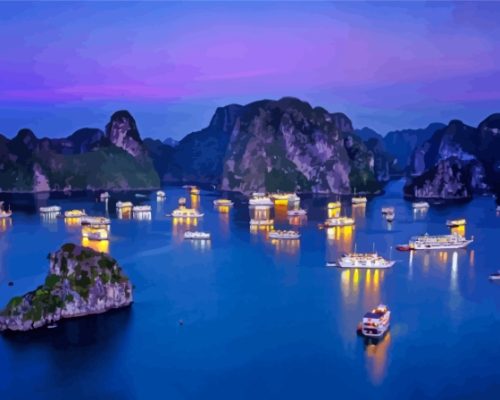 Ha Long Vietnam At Night Paint By Numbers