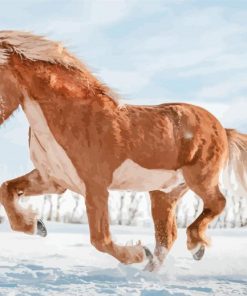 Icelandic Horse Running Paint By Numbers