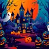 Illustration Halloween Castle Paint By Numbers