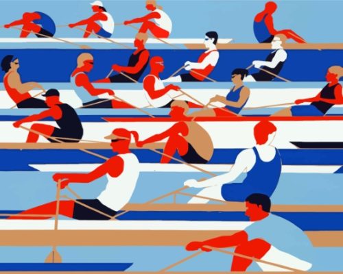 Illustration Rowers Paint By Numbers