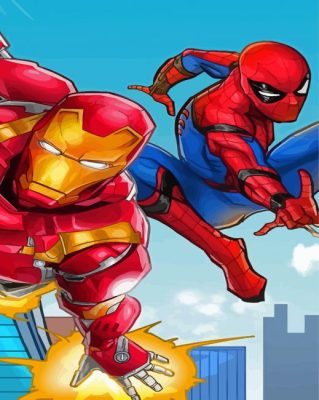 Iron Man And Spider Man DC Comics Paint By Numbers