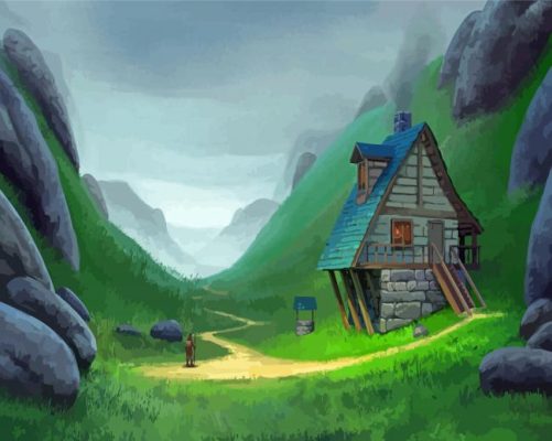 Isolated House Fantasy Art Paint By Numbers