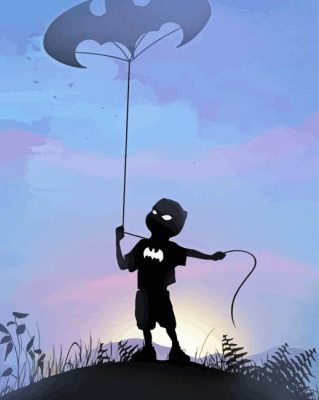 Kid Batman Silhouette Paint By Numbers