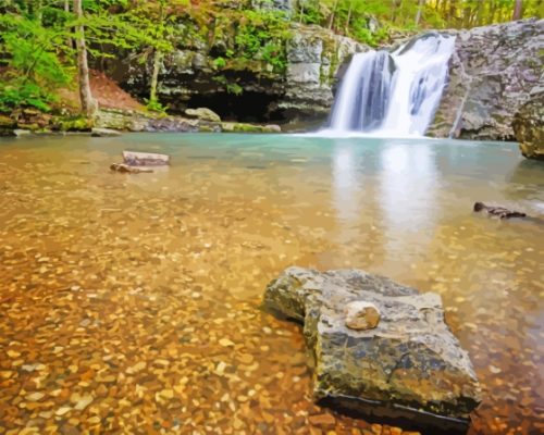 Lake Catherine Waterfall Paint By Numbers