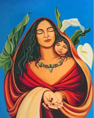 Latina Mother And Child Art Paint By Numbers