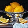 Lemons In Silver Bowl Paint By Numbers