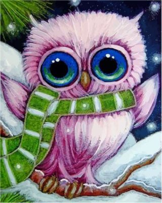 Little Pink Owl Art Paint By Numbers