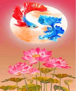 Lotus And Moon Paint By Numbers