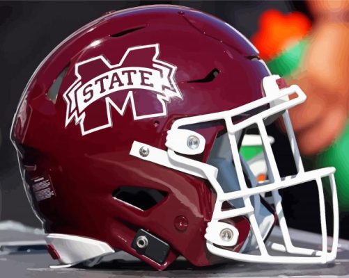 MSU Bulldogs Helmet Paint By Numbers