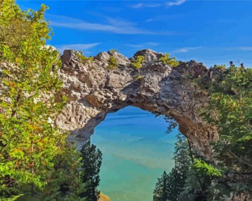 Mackinac Island Arch Landscape Paint By Numbers