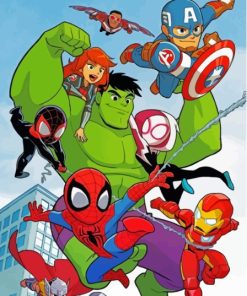 Marvel Kids Cartoon Paint By Numbers