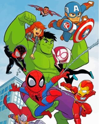 Marvel Kids Cartoon Paint By Numbers