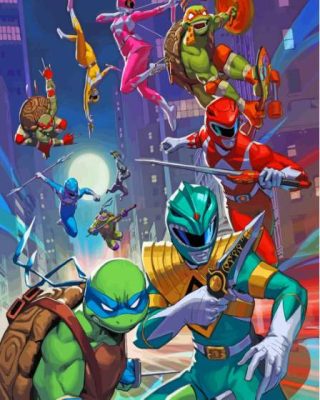 Mighty Morphin Power Rangers Cartoon Paint By Numbers