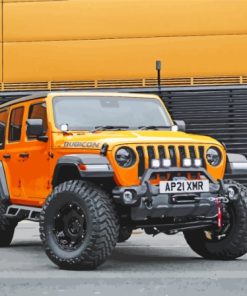 Orange Jeep Car Paint By Numbers