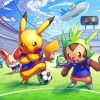 Pikachu Playing Football With Friends Paint By Numbers
